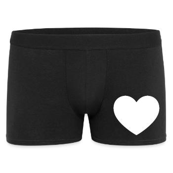 Cadeau de la Saint-Valentin à cœur blanc - Boxer Homme - noir - Devant