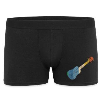 Hawaiian Ukulele Uke Retro Vintage - Männer Boxer Shorts - Schwarz - Vorne