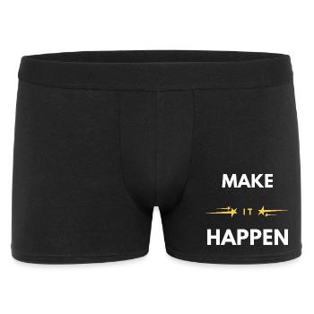 Mach es möglich – minimales motivierendes Zitat - Männer Boxer Shorts - Schwarz - Vorne