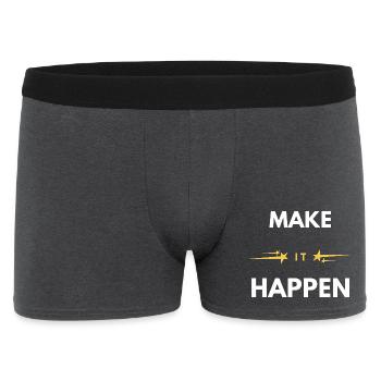 Mach es möglich – minimales motivierendes Zitat - Männer Boxer Shorts - Anthrazit - Vorne