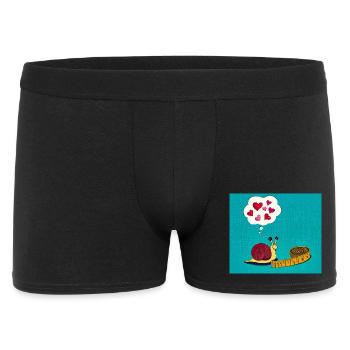 Escargot sucré avec ruban à mesurer - Boxer Homme - noir - Devant