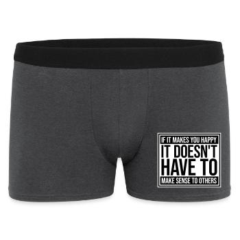 If Makes You Happy Sense Others Spruch Glück Frei - Men's Boxer Shorts - charcoal grey - Front