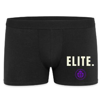 Elite. Success Edition - Royal Purple Crown - Männer Boxer Shorts - Schwarz - Vorne