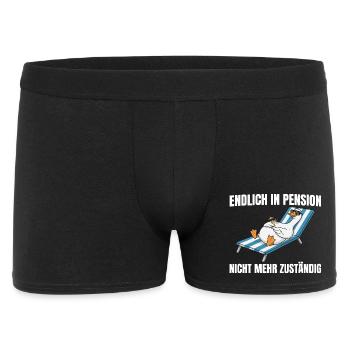 Pensionär Gans - Nicht mehr zuständig Pension - Männer Boxer Shorts - Schwarz - Vorne
