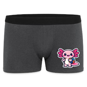 Finally schoolchild cute axolotl for school enrollment - Men's Boxer Shorts - charcoal grey - Front