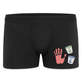 Baby Footprint Pastel Print Finger Paints - Men's Boxer Shorts - black - Front