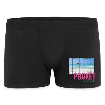 Phuket in Thailand Vintage Beach Holiday Souvenir - Men's Boxer Shorts - black - Front