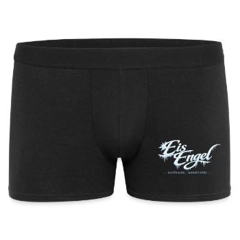 Eisengel: Kalter Blick, Warmes Herz - Männer Boxer Shorts - Schwarz - Vorne