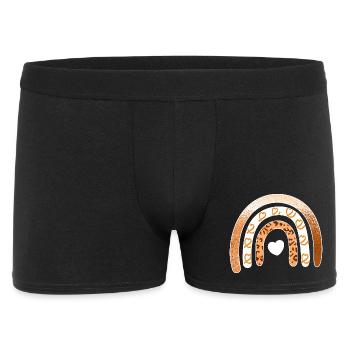 Leopard Rainbow Heart Arc - Men's Boxer Shorts - black - Front