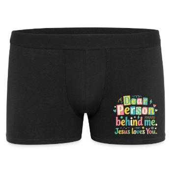 Jésus t’aime, message positif - Boxer Homme - noir - Devant