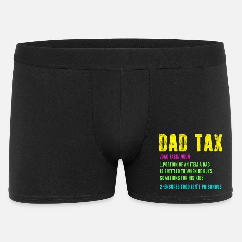 Papa Steuer Neon Humor Tee - Männer Boxer Shorts - Schwarz