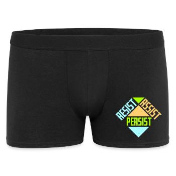 Resist Assist Persist Aktivismus Motivation Logo - Männer Boxer Shorts - Schwarz - Vorne