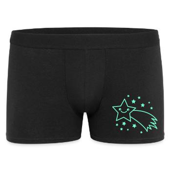 Lächelnder Sternenkomet - Männer Boxer Shorts - Schwarz - Vorne