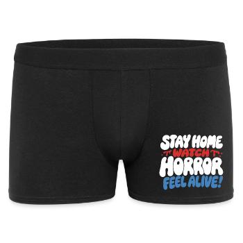 Stay Home Watch Horror Funny Quote - Men's Boxer Shorts - black - Front