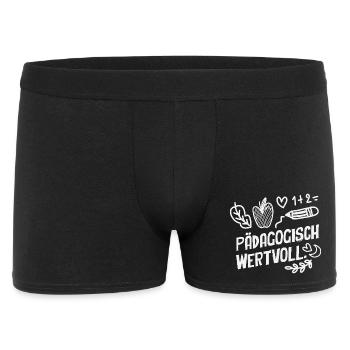 Pädagogisch Wertvoll Erzieherin Lehrer Spruch - Männer Boxer Shorts - Schwarz - Vorne