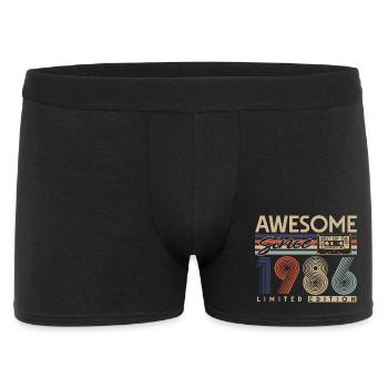 Cadeau d’anniversaire vintage vintage rétro 1986 - Boxer Homme - noir - Devant