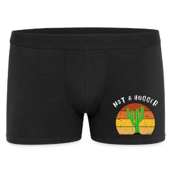Funny vintage cactus - Not a hugger - Men's Boxer Shorts - black - Front