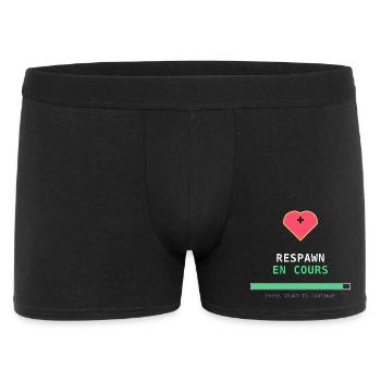 Respawn im Gange – Retro Gamer Pixel Art - Männer Boxer Shorts - Schwarz - Vorne