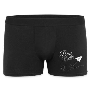 Bon Voyage Paper Train Airplane Motif - Men's Boxer Shorts - black - Front