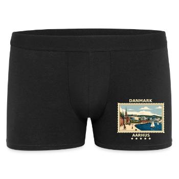 Dänemark Aarhus Vintage Reisemarke - Männer Boxer Shorts - Schwarz - Vorne