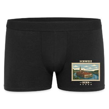 Schweiz Bern Vintage Reisemarke - Männer Boxer Shorts - Schwarz - Vorne