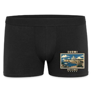 Finnland Helsinki Vintage Reisemarke - Männer Boxer Shorts - Schwarz - Vorne