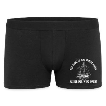 Kapitän hat immer recht außer der Wind dreht - Männer Boxer Shorts - Schwarz - Vorne