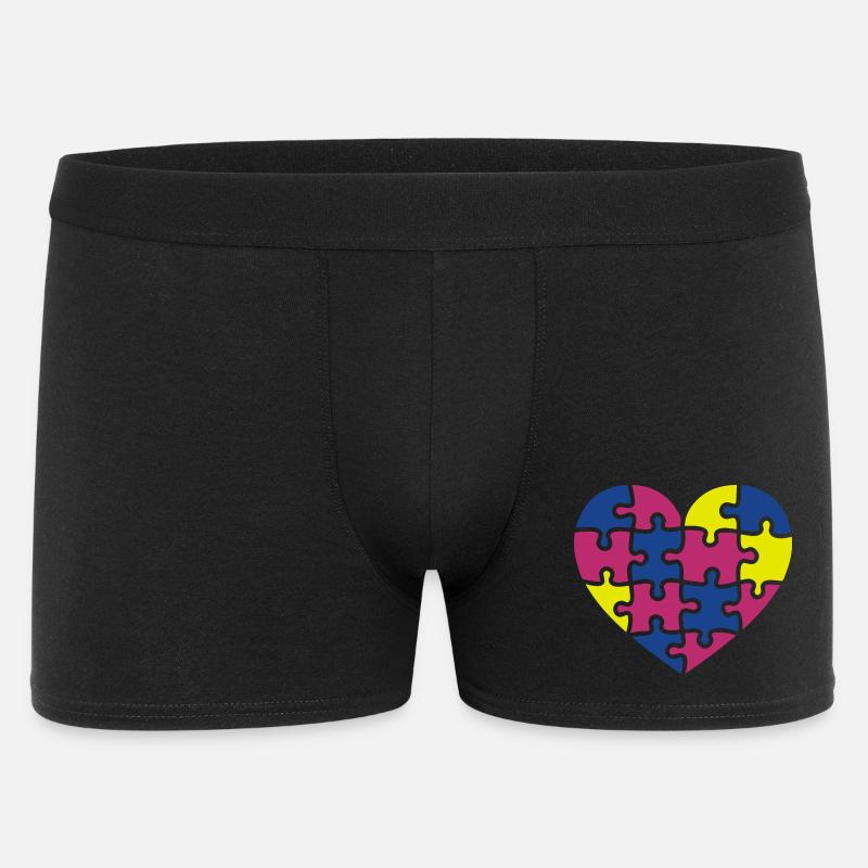 puzzle herz - Männer Boxer Shorts - Schwarz