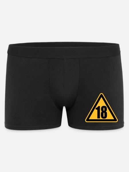 Warning 18 | Achtung 18 - Men's Boxer Shorts - black