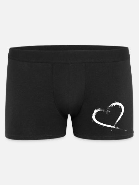 Herz Design Bürste Vektorgrafik - Männer Boxer Shorts - Schwarz