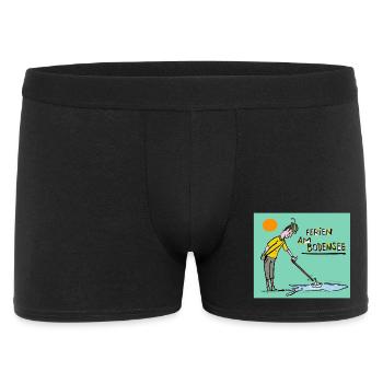 Ferien am Bodensee Cartoon - Männer Boxer Shorts - Schwarz - Vorne