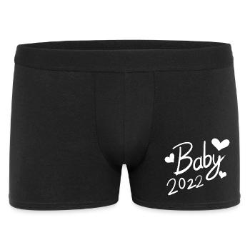 Baby 2022 - Neugeborenes 2022 - Männer Boxer Shorts - Schwarz - Vorne