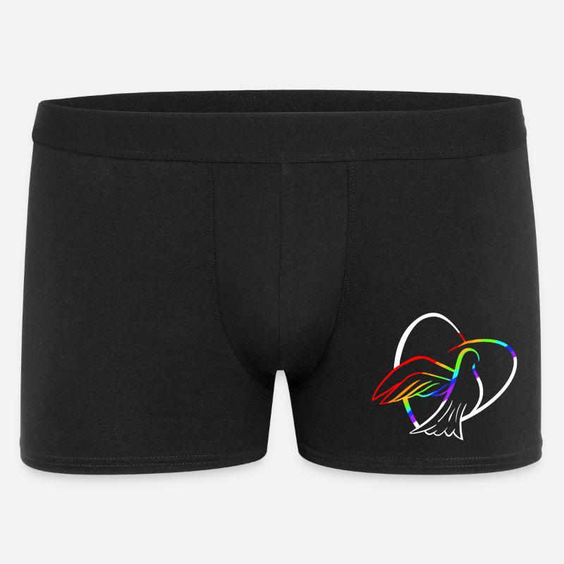 Friedenstaube mit Herz - Männer Boxer Shorts - Schwarz