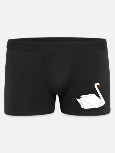 Elegant Origami Swan : T-shirt artistique - Boxer Homme - noir