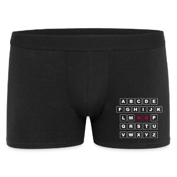 ABC Blanc avec premier mot - NON en rouge - Boxer Homme - noir - Devant