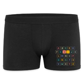 ABC Bunt HI - Kindergarten Vorschule Schule - Männer Boxer Shorts - Schwarz - Vorne