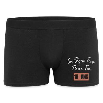 On Signe Tous Pour Tes 18 ans Drole d'adolescence - Boxer Homme - noir - Devant