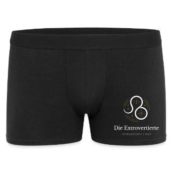 Leo Extrovert Logo Sternzeichen - Männer Boxer Shorts - Schwarz - Vorne