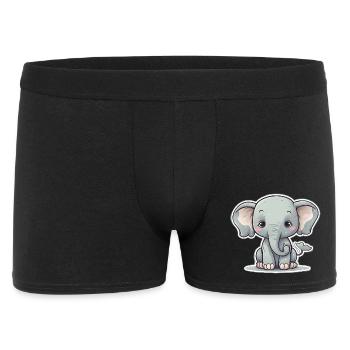 Whimsical Baby Elephant Charm - Men's Boxer Shorts - black - Front