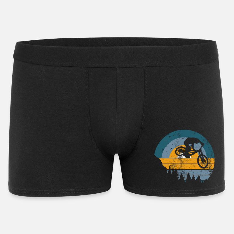 Sunset MTB Jump Silhouette - Männer Boxer Shorts - Schwarz