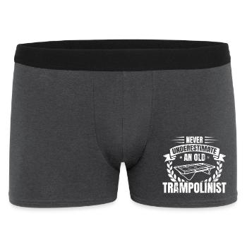 Never underestimate old trampoline jumpers - Men's Boxer Shorts - charcoal grey - Front
