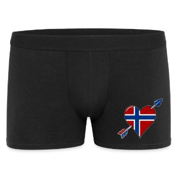 Norway flag heart in love - Men's Boxer Shorts - black - Front