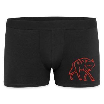 Rücktritt (Rot) - Männer Boxer Shorts - Schwarz - Vorne