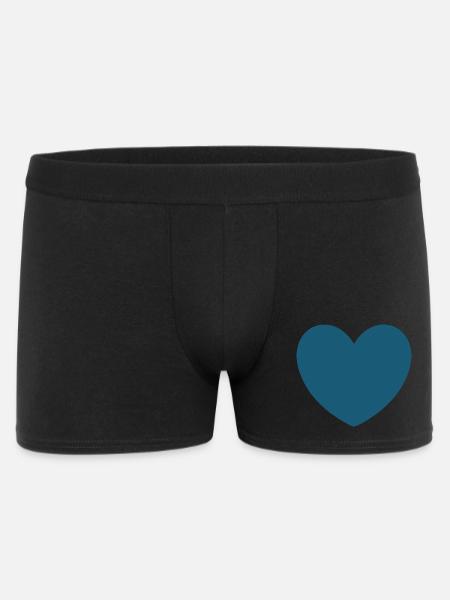 Coeur bleu Saint-Valentin - Boxer Homme - noir