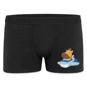 Giraffe Airplane - Men's Boxer Shorts - black - Front