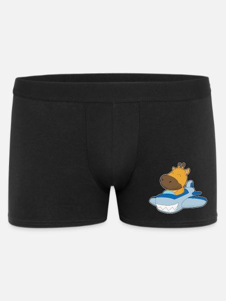 Giraffe Airplane - Men's Boxer Shorts - black