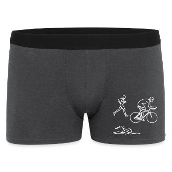 Triathlon Drawing - Men's Boxer Shorts - charcoal grey - Front