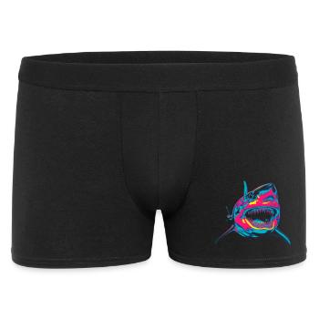 Neon Shark Pop Art Color Fire - Men's Boxer Shorts - black - Front
