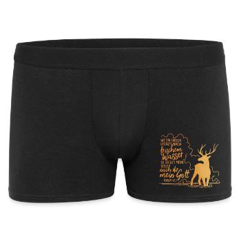 Wie ein Hirsch lechzt nach frischem Wasser - Männer Boxer Shorts - Schwarz - Vorne