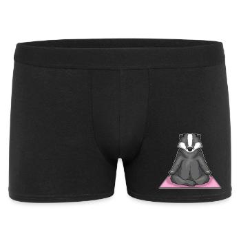 Dachs Yoga Fitness Meditation - Männer Boxer Shorts - Schwarz - Vorne